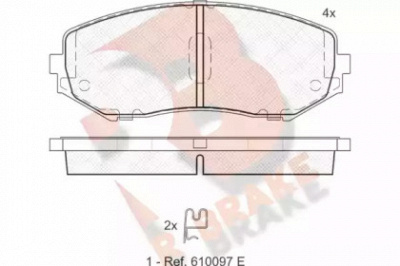 R BRAKE rb1747 -  Комплект тормозных колодок, дисковый тормоз